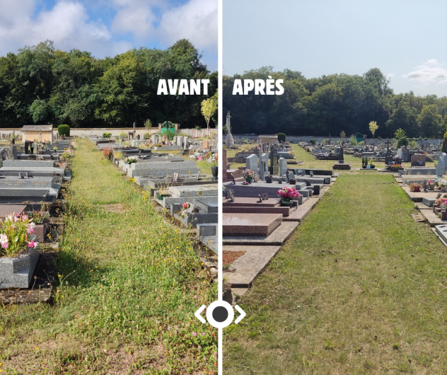 Entretien cimetière avant-après