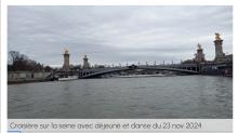  Croisière sur la seine avec déjeuné et danse  du 23 novembre 2024  