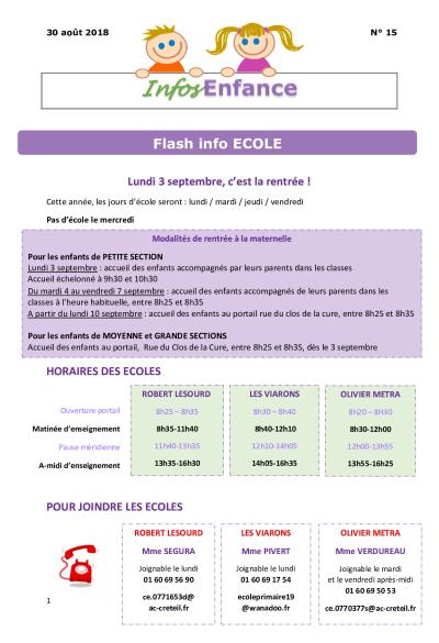 Lettre d'information Enfance n°15