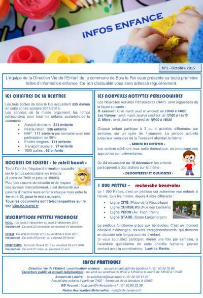 Lettre d'information Enfance n°1