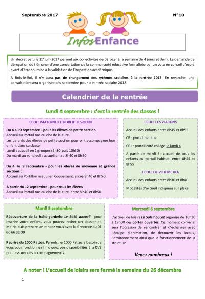Lettre d'information Enfance n°10