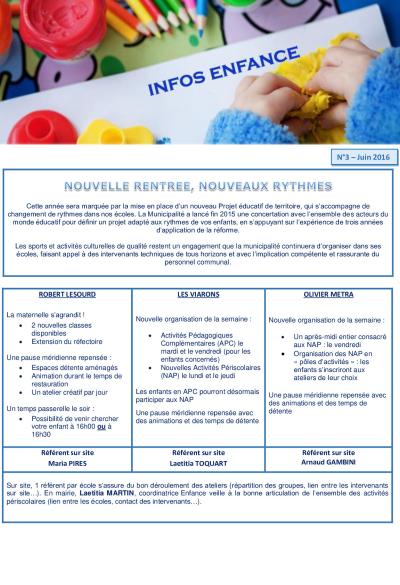 Lettre d'information Enfance n°3