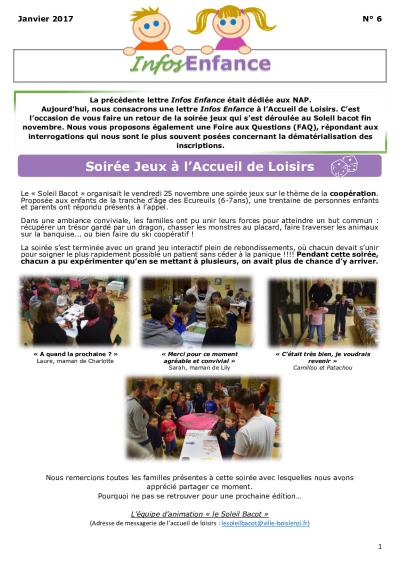 Lettre d'information Enfance n°6