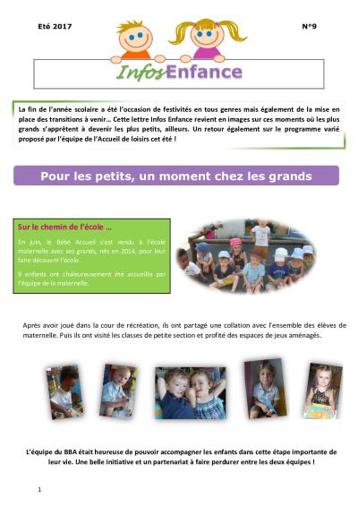 Lettre d'information Enfance n°9